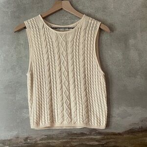 Reformation Cream Cable Knit Top
